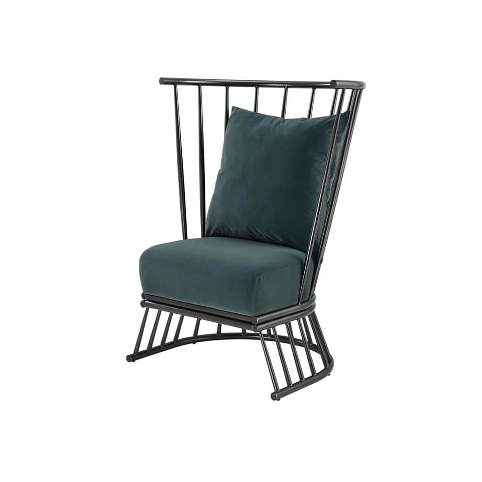 Dark Green Velvet Chair: item number 1he2fy